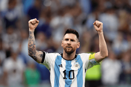 A wasan ne Kyaftin din kasar Argentina, Lionel Messi, ya zura kwallo ta 2,700 a tarihin Gasar Kofin Duniya. (Hoto: Twitter/FIFAWorldCup)